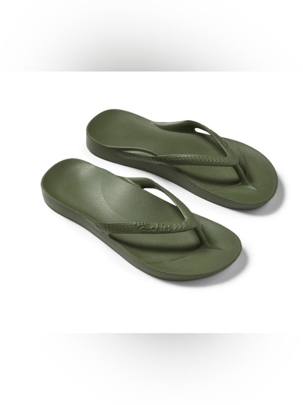 Archies Women's Olive Green arch support Flip Flop Sandals